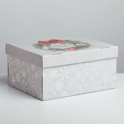 Коробка подарочная новогодняя складная «Hello, winter», 31,2 х 25,6 х 16,1 см, Новый год