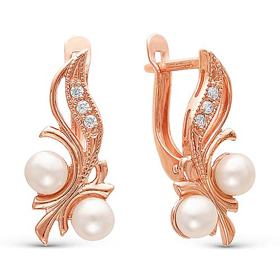 Серьги «Жемчуг» виноград, позолота