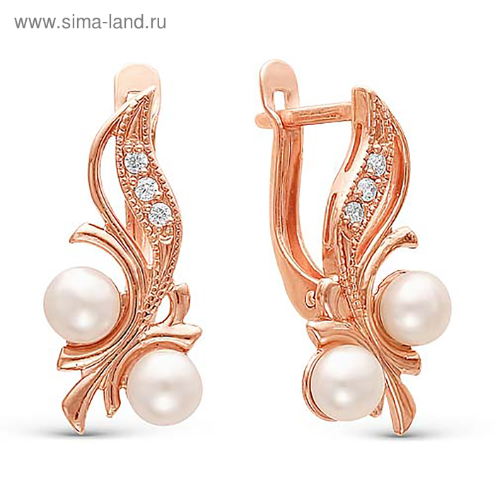 Серьги «Жемчуг» виноград, позолота - Фото 1