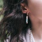 Серьги GEOMETRY «Прямоугольник», позолота, розово-бирюзовые - Фото 2