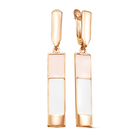 Серьги GEOMETRY «Прямоугольник», позолота, бело-розовые - Фото 1