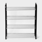 Полка для обуви Доляна, 4 яруса, 50×19×59 см, чёрная - Фото 5