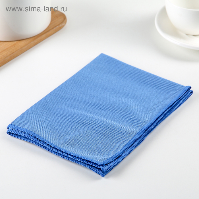 Салфетка из микрофибры для стёкол и зеркал повышенной впитываемости, 30×40 см - Фото 1