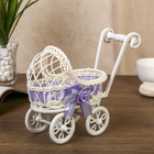 Корзина декоративная "Коляска" МИКС 17,5х21х9 см - Фото 1