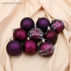 Ёлочные игрушки «Звёздочка», шары новогодние, d=6 см, набор 9 шт., фиолетовый 4194795 Ёлочные игрушки «Звёздочка», шары новогодние, d=6 см, набор 9 шт., фиолетовый 4194795