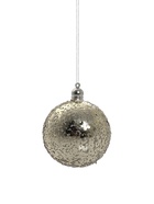 Ёлочные игрушки «Солнечный перелив», шары новогодние, d=8 см, набор 3 шт., золотистый - Фото 3