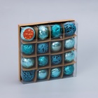 Ёлочные игрушки «Винтаж», шары новогодние, d=6 см, набор 16 шт., голубой - Фото 2