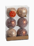 Ёлочные игрушки «Морозное утро», шары новогодние, d=8 см, набор 6 шт., коричневый - Фото 5