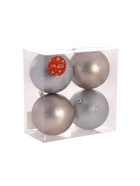 Ёлочные игрушки «Зимняя листва», шары новогодние, d=10 см, набор 4 шт., серебристый/золотистый - Фото 7