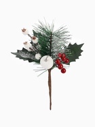 Еловая ветка декоративная «Зимнее волшебство. Чудо», с ягодами, 21 см - фото 60084241