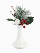 Еловая ветка декоративная «Зимнее волшебство. Чудо», с ягодами, 21 см - фото 60084243