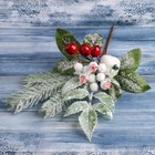 Декор "Зимнее чудо" ягоды хвоя и зелень, 26 см - фото 2558531