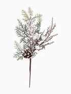 Еловая ветка декоративная «Зимнее волшебство. Чудо», с шишками, 35 см (комплект 2 шт) - фото 60084245