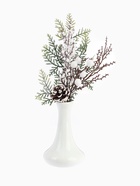 Еловая ветка декоративная «Зимнее волшебство. Чудо», с шишками, 35 см (комплект 2 шт) - фото 60084247