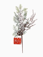 Еловая ветка декоративная «Зимнее волшебство. Чудо», с шишками, 35 см (комплект 2 шт) - фото 60084248