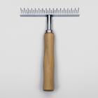 Расчёска-грабли Wood с зубьями разной длины, деревянная ручка, 12,5 х 9,5 см - фото 8473699