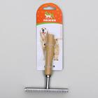 Расчёска-грабли Wood с зубьями разной длины, деревянная ручка, 12.5×9.5 см - Фото 5