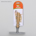 Расчёска-грабли для шерсти Wood, 12.5×9.5 см, с зубьями разной длины, деревянная ручка - фото 67923954