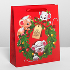 Пакет ламинированный вертикальный «Мышки в венке», MS 18 x 23 × 8 см - Фото 1