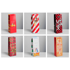 Набор пакетов крафт под бутылку «Поздравляю с Новым годом!», 13 × 36 × 10 см. 6 шт. - Фото 1