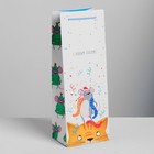 Набор пакетов крафт под бутылку «Поздравляю с Новым годом!», 13 × 36 × 10 см. 6 шт. - Фото 6