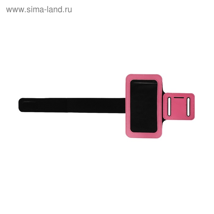 Чехол для сотового телефона на руку LuazON, 14*7,5 см, выход для наушников, розовый - Фото 1