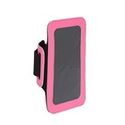 Чехол для сотового телефона на руку LuazON, 14*7,5 см, выход для наушников, розовый - Фото 2