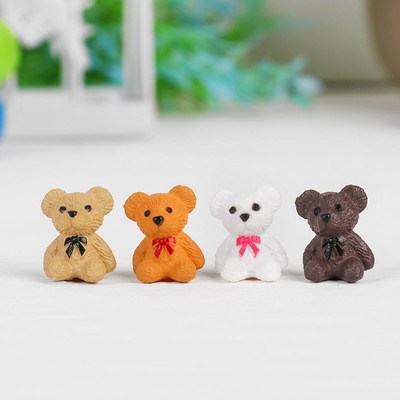 Миниатюра кукольная «Мишка», набор 4 шт., размер 1 шт.: 1.8×1.4×1.1 см, МИКС