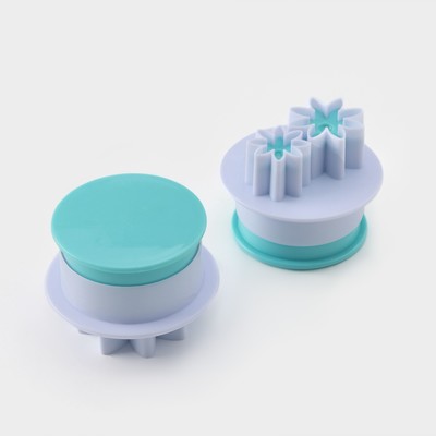 Плунжеры кондитерские Доляна «Цветы», набор 2 шт., пластик, белые