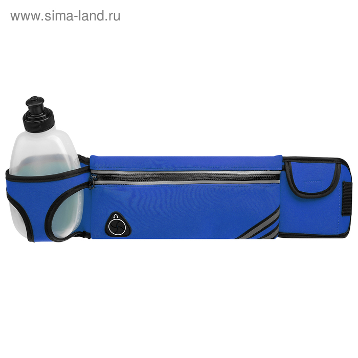 Сумка спортивная на пояс ONLITOP, с бутылкой, 45х9 см, цвет синий - Фото 1