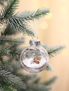 Ёлочные игрушки «Льдинка веточки», шары новогодние, d=6 см, набор 6 шт., белый - Фото 2