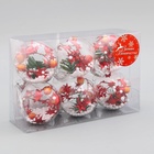 Ёлочные игрушки «Льдинка - звёзды в снегу», шары новогодние, d=6 см, набор 6 шт., прозрачный - Фото 3