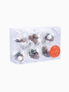 Ёлочные игрушки «Льдинка - шишки», шары новогодние, d=6 см, набор 6 шт., прозрачный - Фото 5