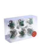 Ёлочные игрушки «Льдинка - шишки», шары новогодние, d=8 см, набор 6 шт., прозрачный 4316711 Ёлочные игрушки «Льдинка - шишки», шары новогодние, d=8 см, набор 6 шт., прозрачный 4316711