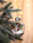 Ёлочные игрушки «Льдинка - шишки», шары новогодние, d=8 см, набор 6 шт., прозрачный - Фото 2