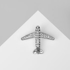 Брошь «Самолёт» покоритель вершин, цвет белый в серебре - фото 320539748