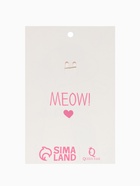 Брошь «Котёночек», белая в золоте - Фото 5