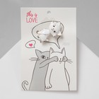 Брошь «Котенок» взъерошенный, белая в золоте - Фото 2