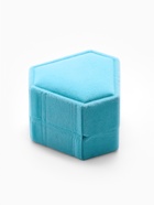 Футляр под серьги, кольцо «Кристалл», бархатный, 6.5×6 см, голубой - фото 54704827