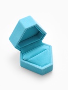 Футляр под серьги, кольцо «Кристалл», бархатный, 6.5×6 см, голубой - фото 54704828
