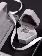 Футляр под серьги, кольцо «Кристалл», бархатный, 6.5×6 см, серый - фото 117393534