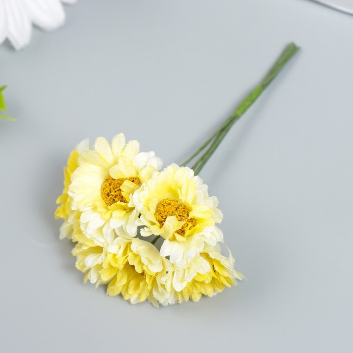 Цветы для декорирования "Хризантемы солнечные" 1 букет=6 цветов 10 см - фото 1911376679