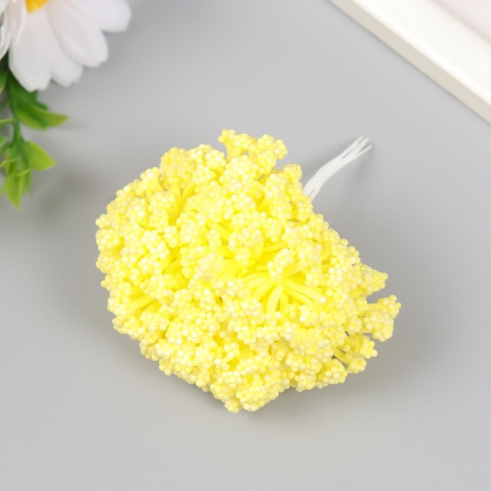 Цветы для декорирования "Облако" лимон 1 букет=12 цветов 8 см - фото 1911376682