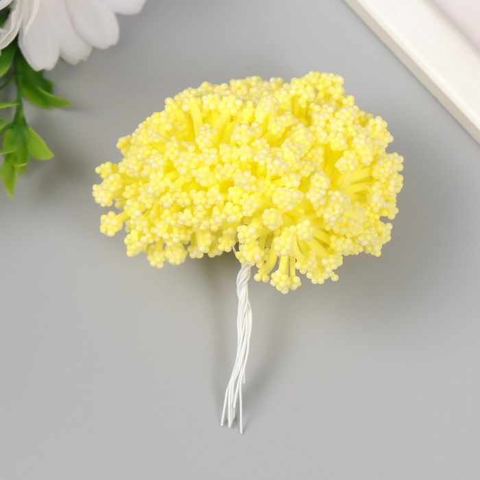 Цветы для декорирования "Облако" лимон 1 букет=12 цветов 8 см - фото 1911376683
