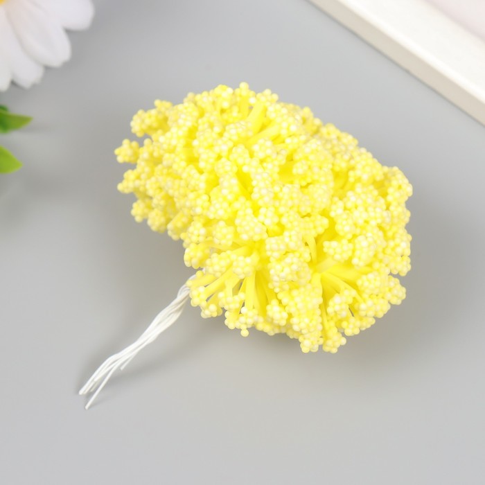 Цветы для декорирования "Облако" лимон 1 букет=12 цветов 8 см - фото 1911376684