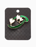 Брошь «Подснежники» трио, цвет бело-зелёный в золоте - Фото 7