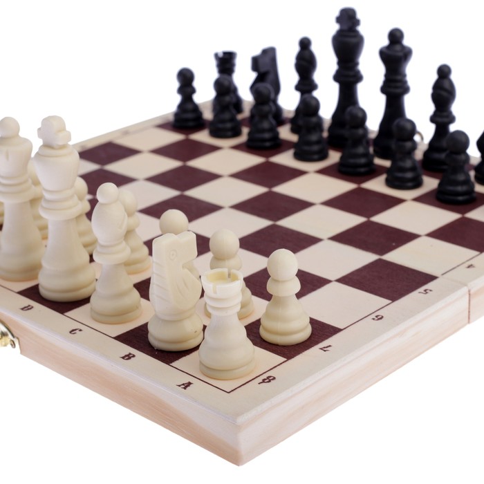 Шахматы "Леви" + набор шашек в подарок, шашки d-2.6 см, король h-7.5 см, пешка h-3.5 см - фото 1907016304