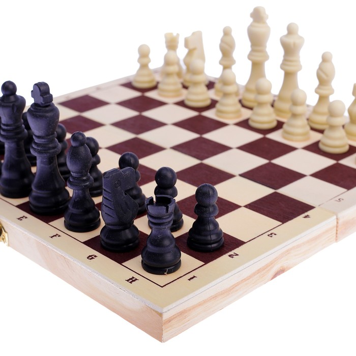 Шахматы "Леви" + набор шашек в подарок, шашки d-2.6 см, король h-7.5 см, пешка h-3.5 см - фото 1887882666