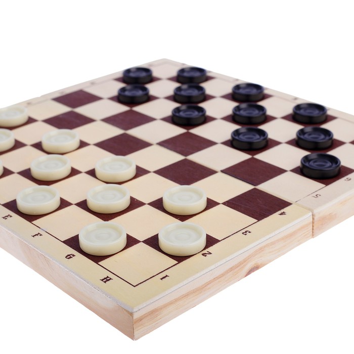 Шахматы "Леви" + набор шашек в подарок, шашки d-2.6 см, король h-7.5 см, пешка h-3.5 см - фото 1907016306