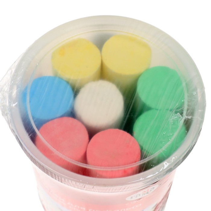 Мелки для асфальта Гамма "Мультики" цветные, 8 штук, круглые, в пластиковом ведре - фото 1884941648